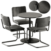 Casual Round 70 Table by Bene and Chair S 32 PV by Thonet