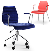 3 chair Maui + Soft + Trevira (Kartell) by Vico Magistretti