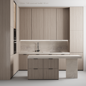 Kitchen №159 "Soft Wood and Marble"