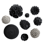 Настенный керамический декор | Vanessa Hogge Ceramic Flower Panel Black
