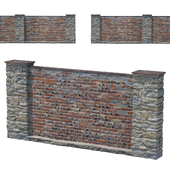 Brick fence with columns