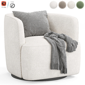 Armetta Boucle Upholstered Swivel Armchair