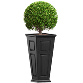 Contemporary Art Deco Boxwood in Stone Pot by Christopher Knight Home. Modern Decorative Vase  Front Doors Patio Porch Balcony garden planter