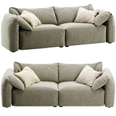 Flannel Upholstered Scandinavian Sofa