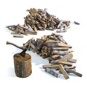 Birch firewood in a pile