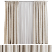 Light Natural Shades Draped Curtains