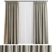 Gray Natural Shades Draped Curtains
