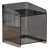 Minimalist Side Table - Acrylic - Cyan - Transparent