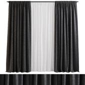 Black Shades Draped Curtains