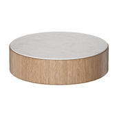 Troupe Round Pine Coffee Table Crate and Barrel