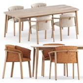 Lamorisse 3686 chair and 3687 chair by Pedrali and Grasshopper table by Karpenter