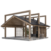 Large gazebo with barbecue
