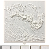 Plaster two square photo frames D-171