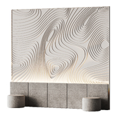 Decorative wall panel for a bedroom with a soft pattern
