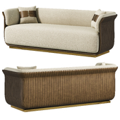 Modern Off White & Brown Sofa by Homary