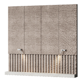 Decorative wall panel for a bedroom made of soft fabric elements