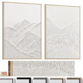 Wabi-Sabi White Relief Plaster Wall Art C-1008