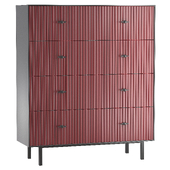 Red Emerson Eight Drawer Chest