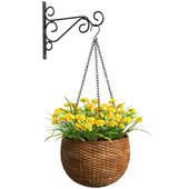 Hanging Basket Flower Planter.Bracket for hanging plants. Wall Mount Hanging Plant Hook Basket Flower Planter. Facade Front Lawn Decorations Patio Porch Door Balcony Terrace garden planter. Outdoor House Garden Decoration