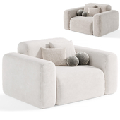 Beige Microfiber Modern Armchair by litfad