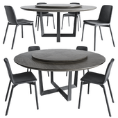 Round table with Lazy Susan and Chair By Sovet Italia Two tone