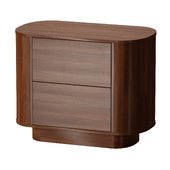 Panos Curved Acacia Wood Nightstand (Crate and Barrel)