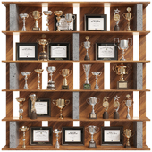 Rack with awards