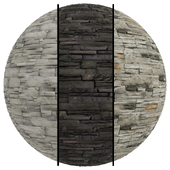 FB801 Slate Stacked Stone Wall Tile | 3mat | 4k | PBR