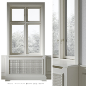 Classic window with radiator screen 002