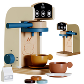 Wooden Toys Coffee Maker Toy Esoresso Machine Playset