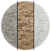 FB803 Slate Stacked Stone Wall Tile | 3mat | 4k | PBR