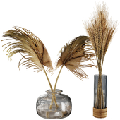Decorative Dried Plants in Glass Vase 248