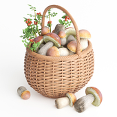 Basket with Mushrooms