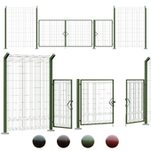 Gates, wicket and fence made of 3D sectional mesh