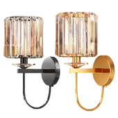 gold ylindrical rystal all sconce