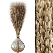 Decorative Dried Wheat in Glass Vase 253