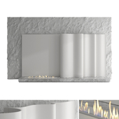 Decorative wall with fireplace set 58