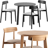 Galta Tripod Table by Cluzel and Claretta Chair by Miniforms
