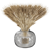 Decorative Dried Wheat in Glass Vase 255