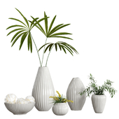 Set of ceramic vases Sanibel White