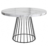 Emmo Round Faux Marble Dining Table