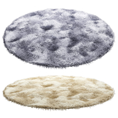 Round fur rug