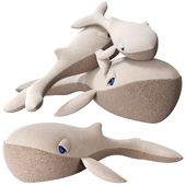 Set of soft toys for children&#39;s whales