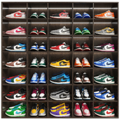 Rack with sneakers