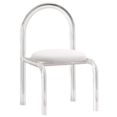 Modern White Acrylic Chair with Velvet Seat