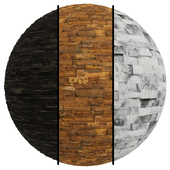 FB810 Slate Stacked Stone Wall Tile | 3mat | 4k | PBR