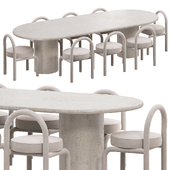Paradis Oval Dining Table & Daisy Chair Ecru Engold