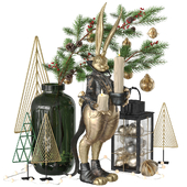 Christmas decorative set with rabbit