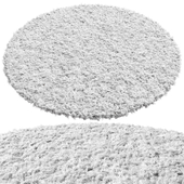 Round carpet made of fur with curly pile D 2000mm