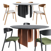 Miniforms Barry table and Tube dining chair